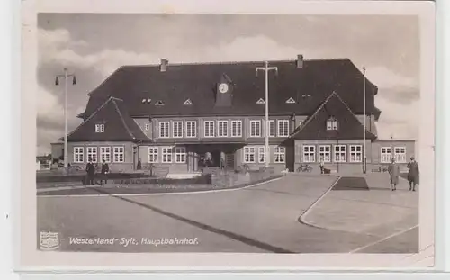 65406 photo Ak Westerland Sylt gare centrale 1940