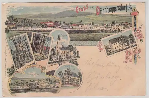 65367 Ak Lithographie Gruß aus Dürrhennersdorf in Sachsen 1902