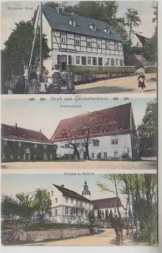 65324 Mehrbild Ak Gruß aus Deutschenbora Bäckerei Rost, Herrenhaus usw. 1907