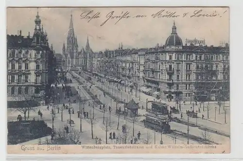 65255 Ak Gruß aus Berlin Wittenbergplatz und Tauenzienstrasse 1906