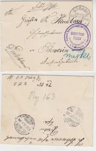 65253 Feldpostbrief Deutsch Südwestafrika mit Truppenstempel Gobabis 1905