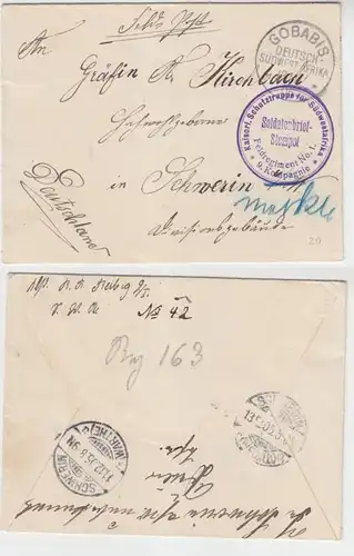 65253 Lettre de terrain Allemand Afrique du Sud-Ouest avec le cachet des troupes Gobabis 1905