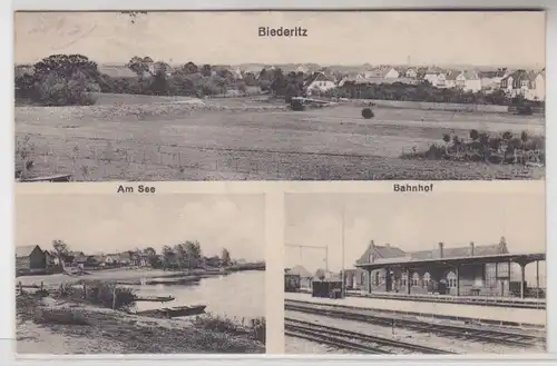 65200 Mehrbild Ak Biederitz Totalansicht, am See, Bahnhof 1916