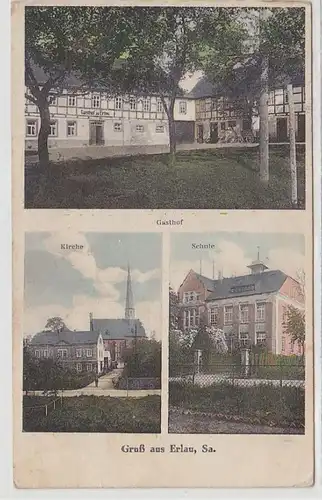 65175 Mehrbild Ak Gruß aus Erlau Gasthof, Kirche, Schule 1936