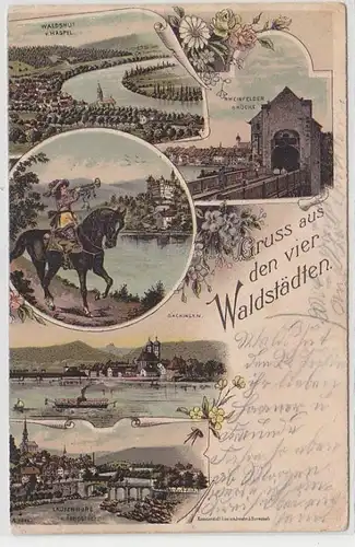 65162 Ak Lithographie Salutation des quatre villes forestières 1900