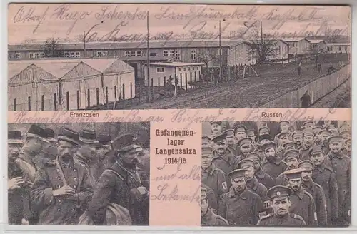 65075 Feldpost Ak camp de prisonniers Langensalla Français et Russes 1914/15