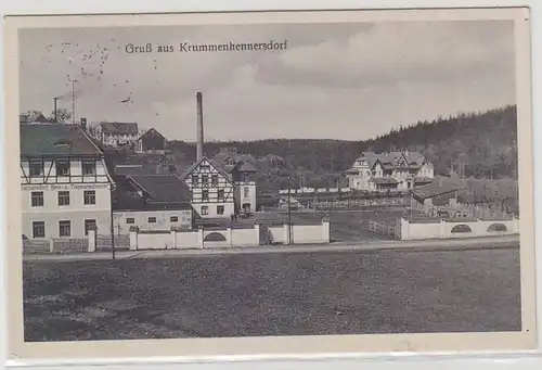 65071 Ak Gruß aus Krummenhennersdorf Totalansicht 1942