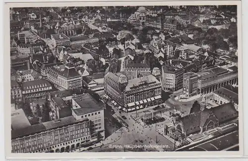 65044 Foto Ak Essen Hauptbahnhofsvorplatz Fliegeraufnahme um 1940