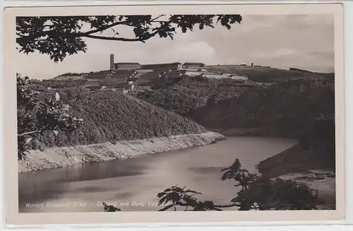 65040 Ak Kurort Gemünd (Schleiden) i. Eifel Urftsee mit Burg Vogelsang um 1940