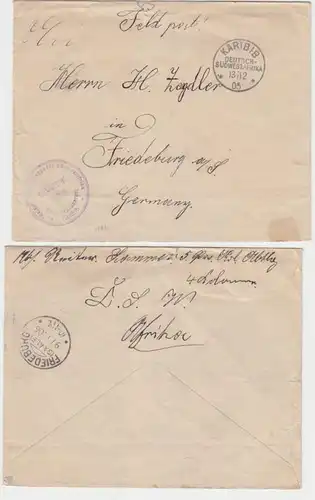 65019 Lettre de terrain Allemand Afrique du Sud-Ouest avec le cachet de la troupe Karibib 1905