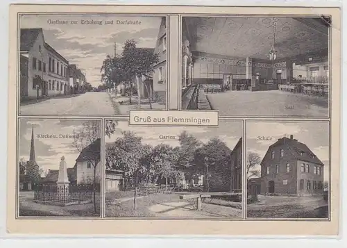 64965 Mehrbild Ak Gruß aus Flemmingen Gasthaus zur Erholung usw. um 1920