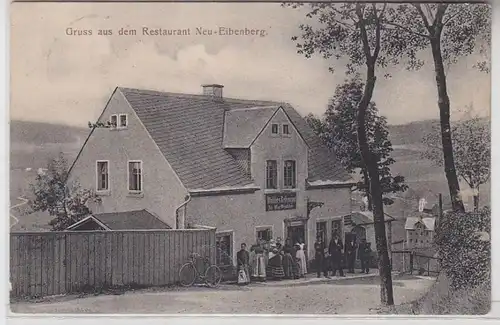 64962 Ak Gruß aus dem Restaurant Neu-Eibenberg 1911
