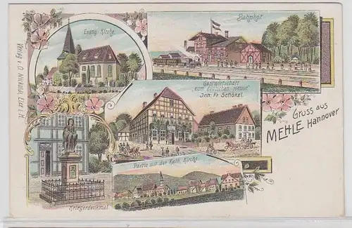 64961 Ak Lithographie Gruß aus Mehle Hannover 1914