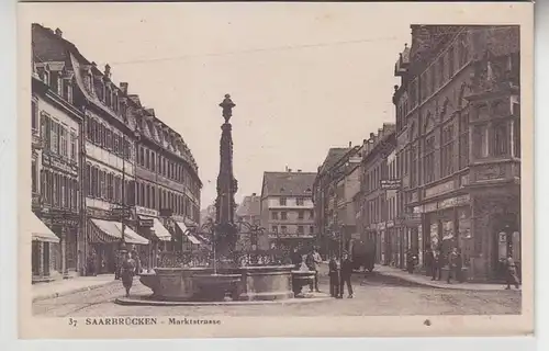 64952 Ak Saarbrücken Marktstrasse um 1910
