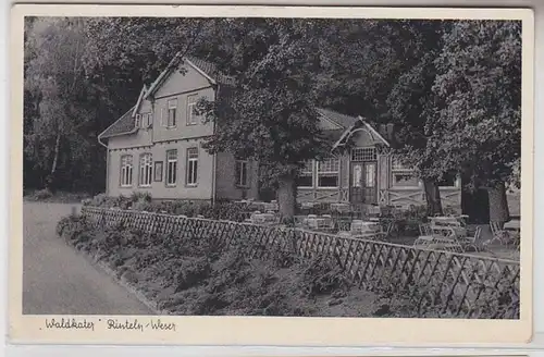 64932 Ak Rinteln Weser Etablissement "Waldkater" 1957