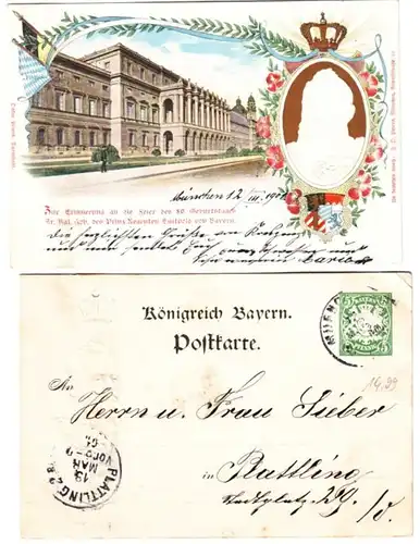 64885 GS Ak München 80. Geburtstag Prinzregent Luitpold von Bayern 1901