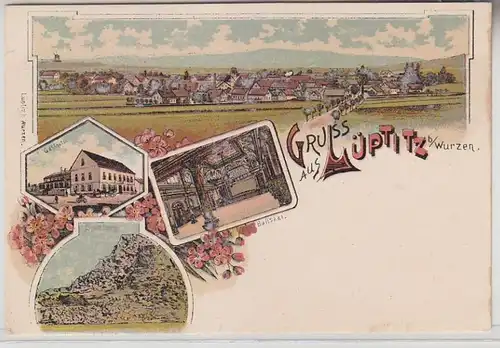 67771 Ak Lithographie Gruß aus Lüptitz bei Wurzen um 1910