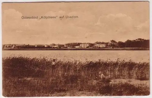 67732 Ak Balade Baltique "Kölpinsee" sur Usedom vers 1920