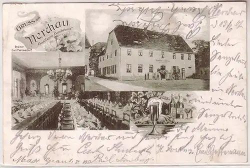 67709 Ak Gruss aus Nerchau Gasthaus "Gambrinus" 1907