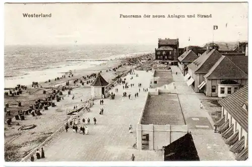 67688 Ak Westerland Panorama de la plage 1913