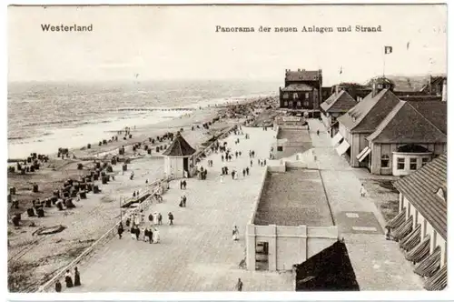 67688 Ak Westerland Panorama vom Strand 1913