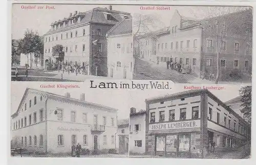 67651 Mehrbild Ak Lam im bayrischen Wald Gasthäuser um 1910