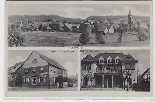 67649 Multi-image Ak Waldhausen Auberge à l'ange, vue totale, camp 1941