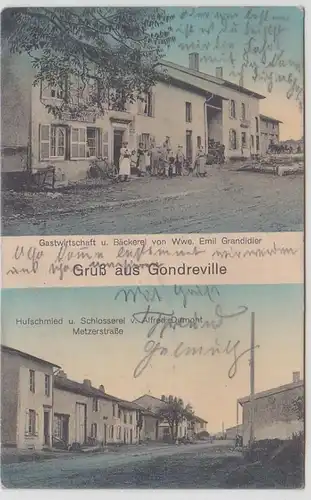 67645 Mehrbild Ak Gruß aus Gondreville Gastwirtschaft und Hufschmied 1913