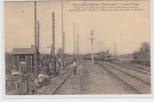 67528 Feldpost Ak Nouvion-sur-Meuse (Ardennes) Limes-Triage Installations ferroviaires 1916