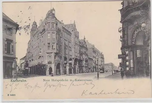 67524 Ak Karlsruhe Nouvelle pharmacie de la cour m. Kaiserstrasse 1904