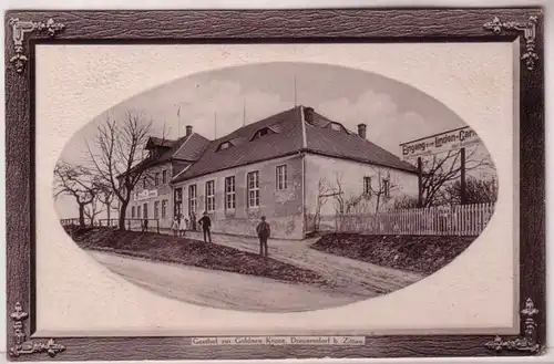 67470 geprägte Ak Gasthof zur Goldnen Krone Drausendorf b. Zittau 1912