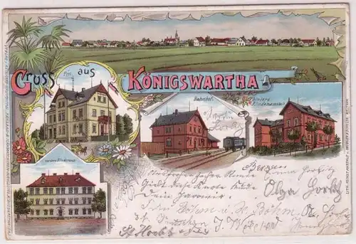 67460 Ak Lithographie Gruss aus Königswartha 1899