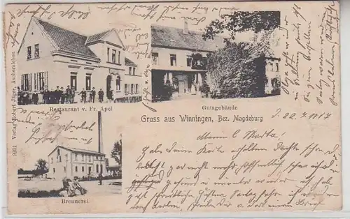 67412 Salutation multi-images Ak de Winningen Restaurant, bâtiment de propriété, brasserie 1907