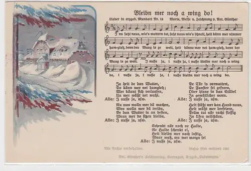 67151 Anton Günther Lied Ak "Bleibn mer noch a wing do!" um 1920