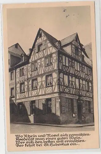 64826 Ak Coblence Maison du vin historique "Zum Hubertus" 1936
