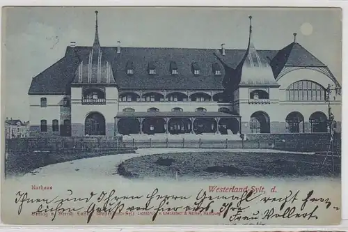 64810 Carte de clair de lune Westerland Sylt Kurhaus 1905