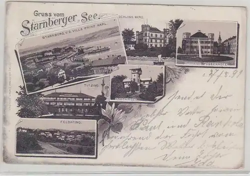 64795 Ak Lithographie Gruss vom Starnberger See 1899