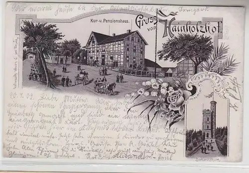 64787 Ak Lithographie Gruss de Hainholzhof Kur- & Pensionhaus 1902