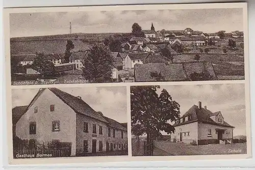 64785 Mehrbild Ak Schönfeld bei Stadtkyll Totalansicht, Gasthaus Bormes, Schule