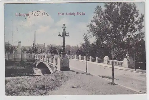 64729 Ak Erlangen Prinz Ludwig Brücke 1911