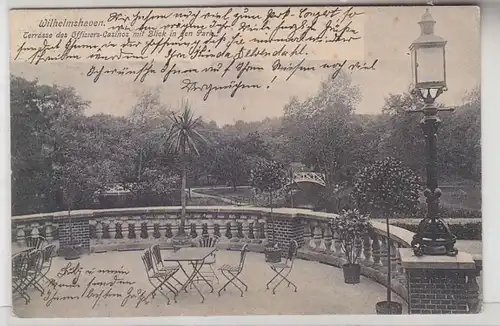 64702 Ak Wilhelmshaven Terrasse des Offiziers-Casino mit Blick in den Park 1906