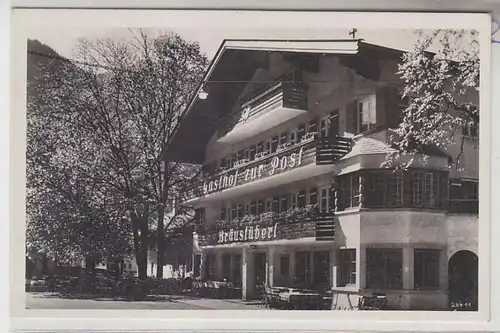 64694 Ak Bayrischzell Gasthof zur Post Bräustüberl um 1940