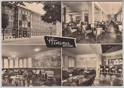64680 Mehrbild Ak Dessau Café Tirana 1967