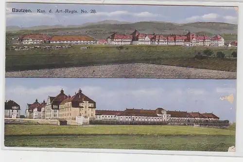64658 Mehrbild Ak Bautzen Kaserne des Artillerie Regiments Nr.28, 1916