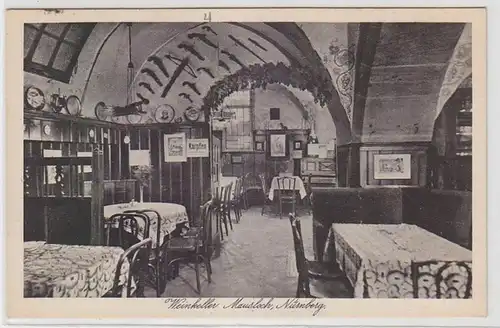 64649 Ak Nuremberg Caves à vin Mausloch 1934