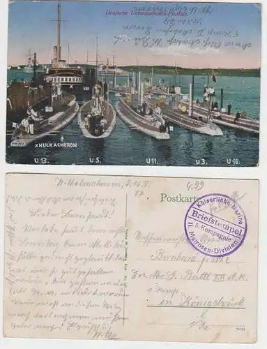 64629 Feldpost Ak Deutsche Unterseeboots Flotille II. Matrosen Division 1917