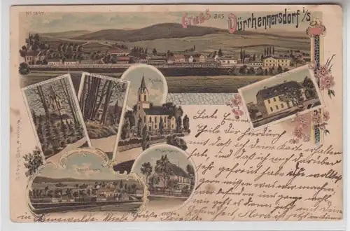 64598 Ak Lithographie Gruss de Dürrhennersdorf en Saxe 1900