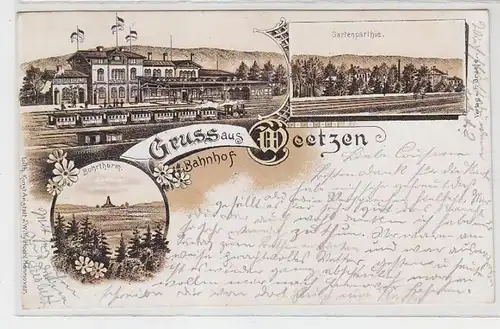 64586 Ak Lithographie Gruß aus Weetzen Bahnhof 1898