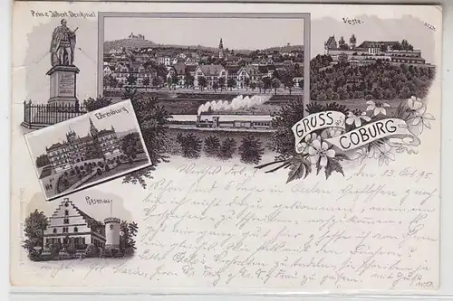 64581 Ak Lithografie Gruss aus Coburg 1895