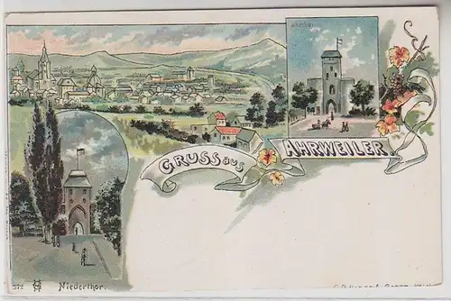 64543 Ak Lithographie Gruss aus Ahrweiler um 1900